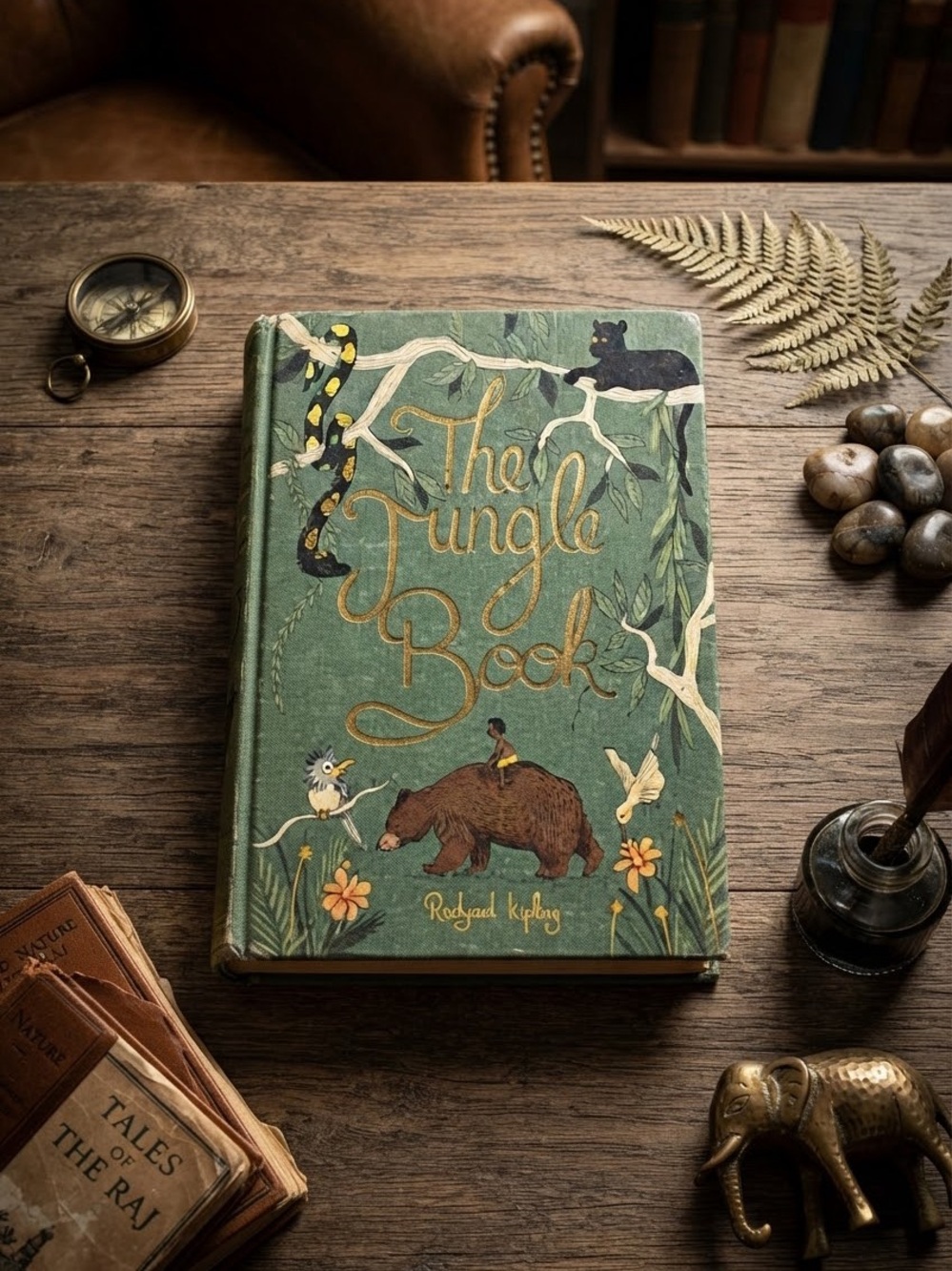 The Jungle Book by Rudyard Kipling Hardcover | Vintage Style Children's Classic